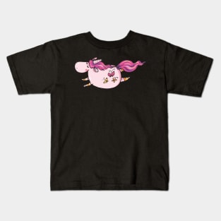 flying unicorn & Butterflies Kids T-Shirt